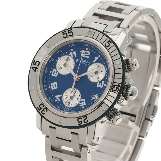 HERMES Watches Quartz CL2.317 Stainless Steel , Stainless Steel Silver Clipper diver blue dial Boys Used