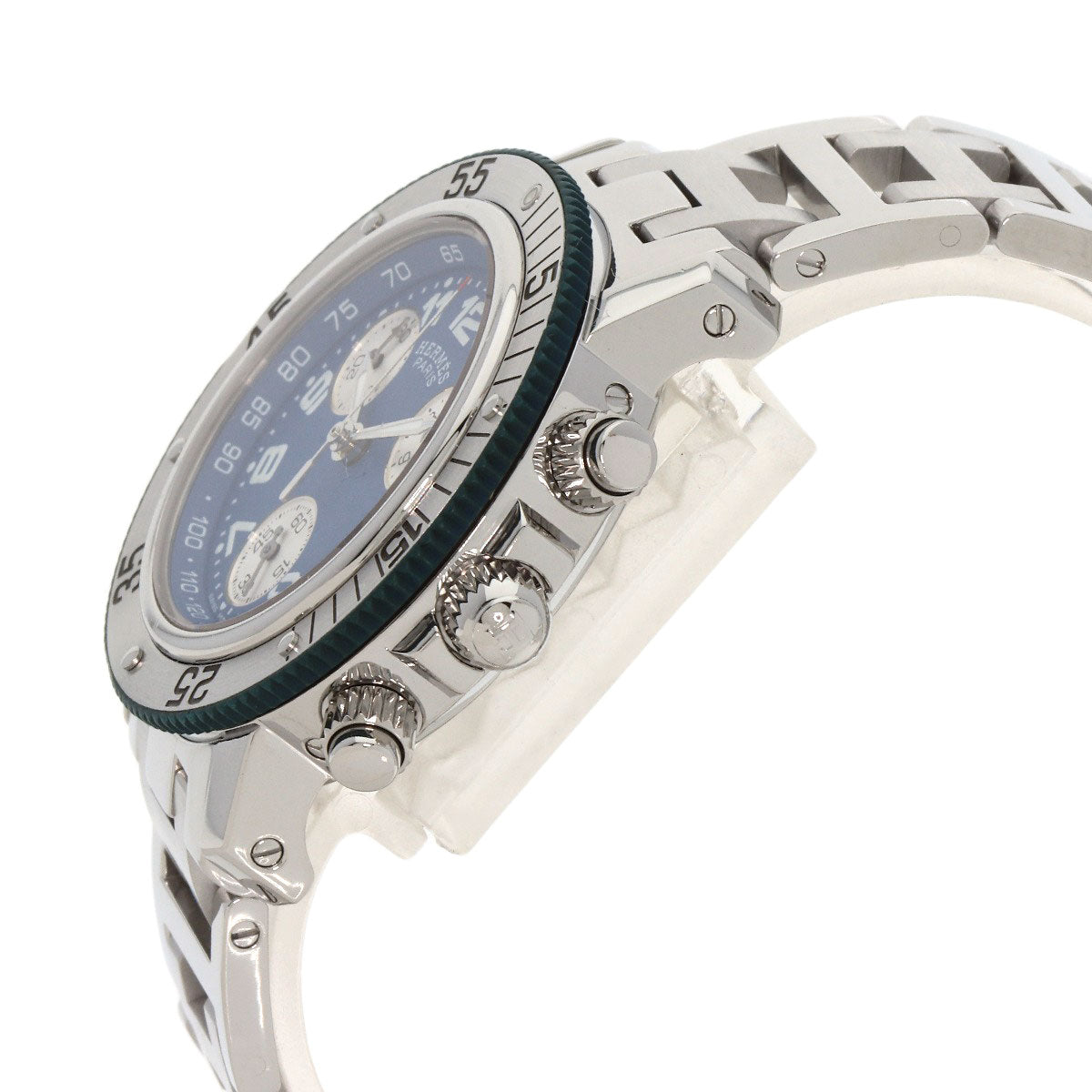 HERMES Watches Quartz CL2.317 Stainless Steel , Stainless Steel Silver Clipper diver blue dial Boys Used