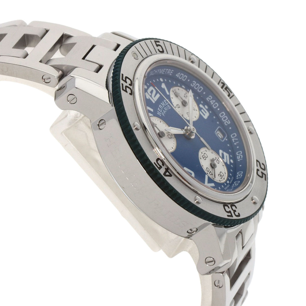 HERMES Watches Quartz CL2.317 Stainless Steel , Stainless Steel Silver Clipper diver blue dial Boys Used