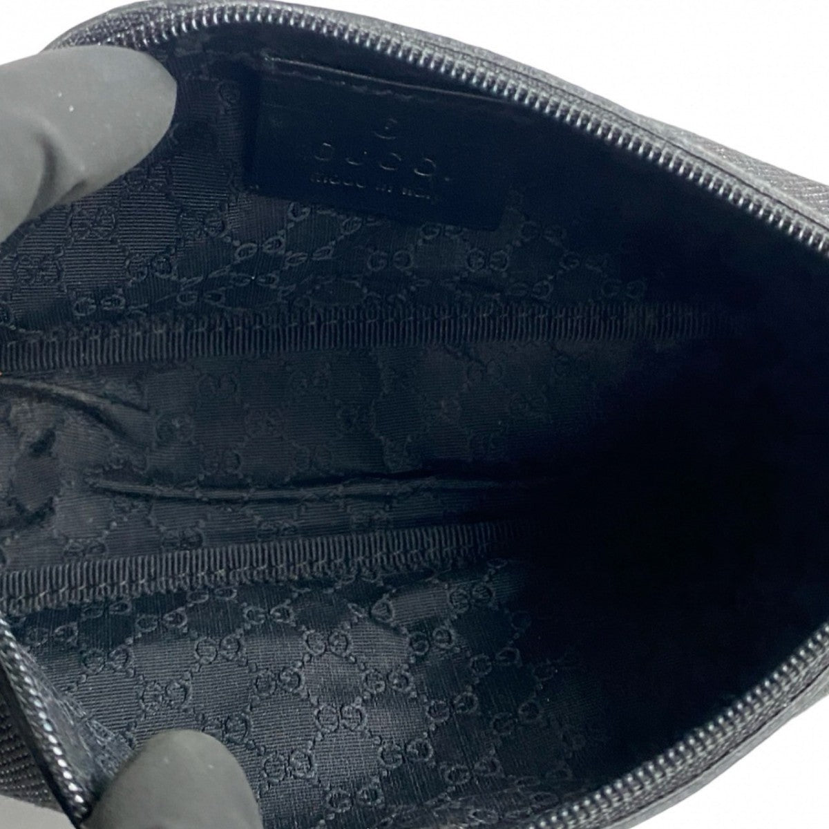 GUCCI Shoulder Bag leather black Sherry line