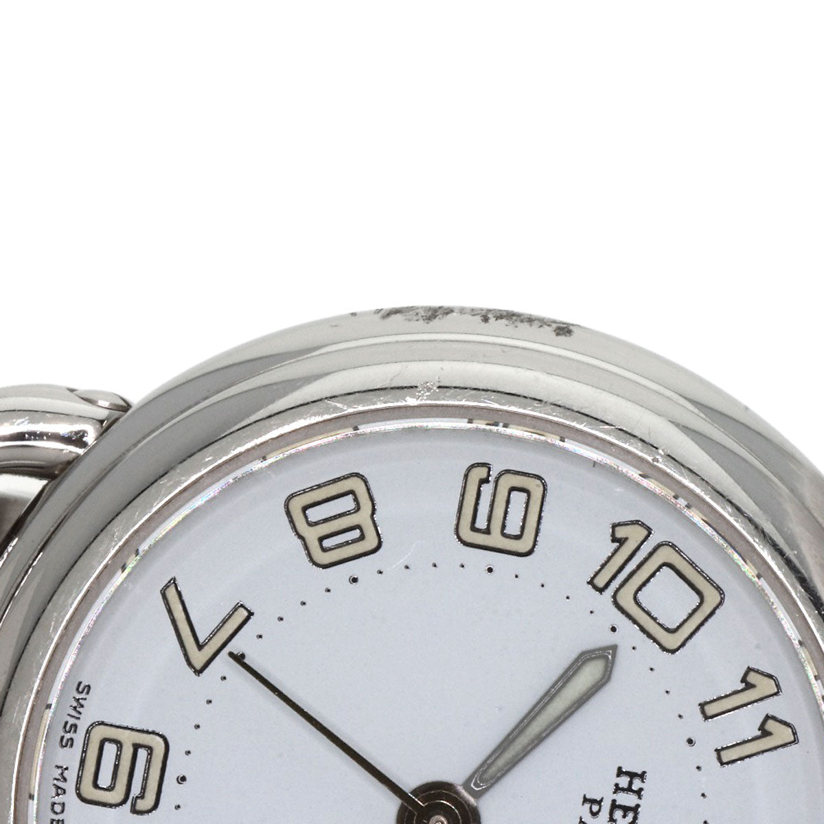 HERMES Watches Quartz PU2.210 Stainless Steel , Stainless Steel Silver Pullman white dial Women Used
