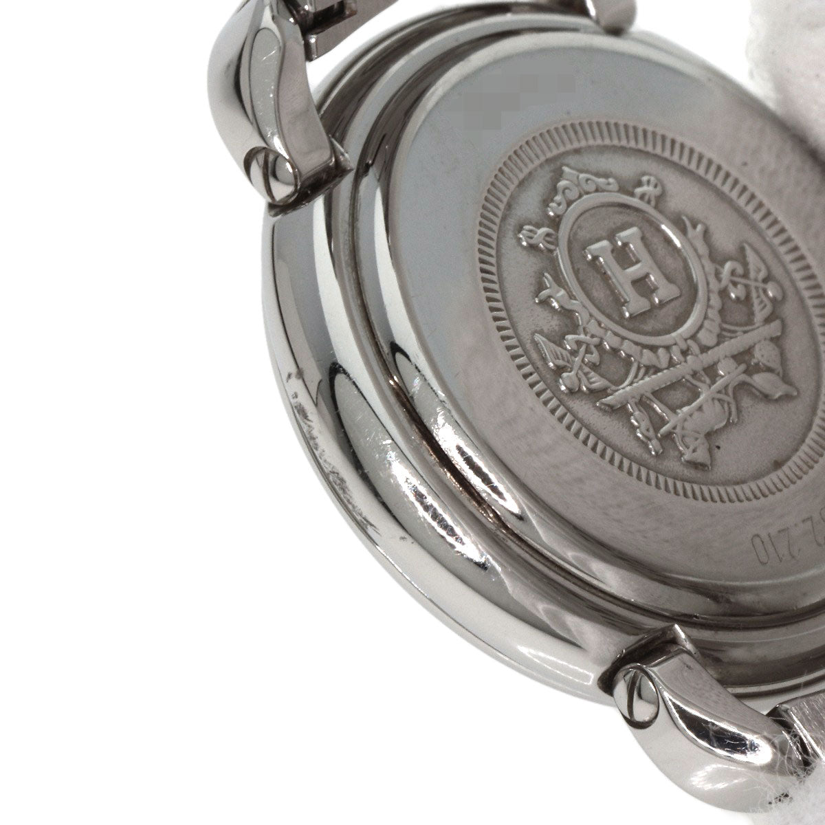 HERMES Watches Quartz PU2.210 Stainless Steel , Stainless Steel Silver Pullman white dial Women Used