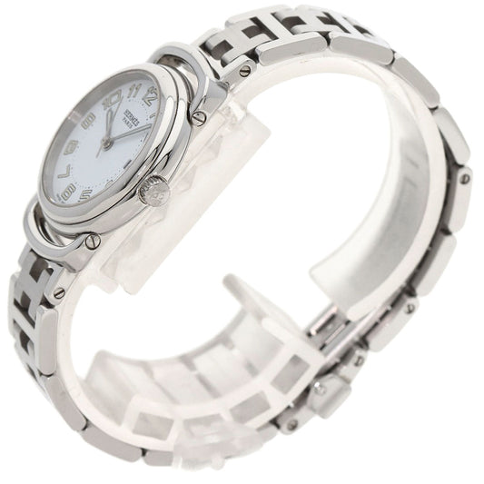 HERMES Watches Quartz PU2.210 Stainless Steel , Stainless Steel Silver Pullman white dial Women Used