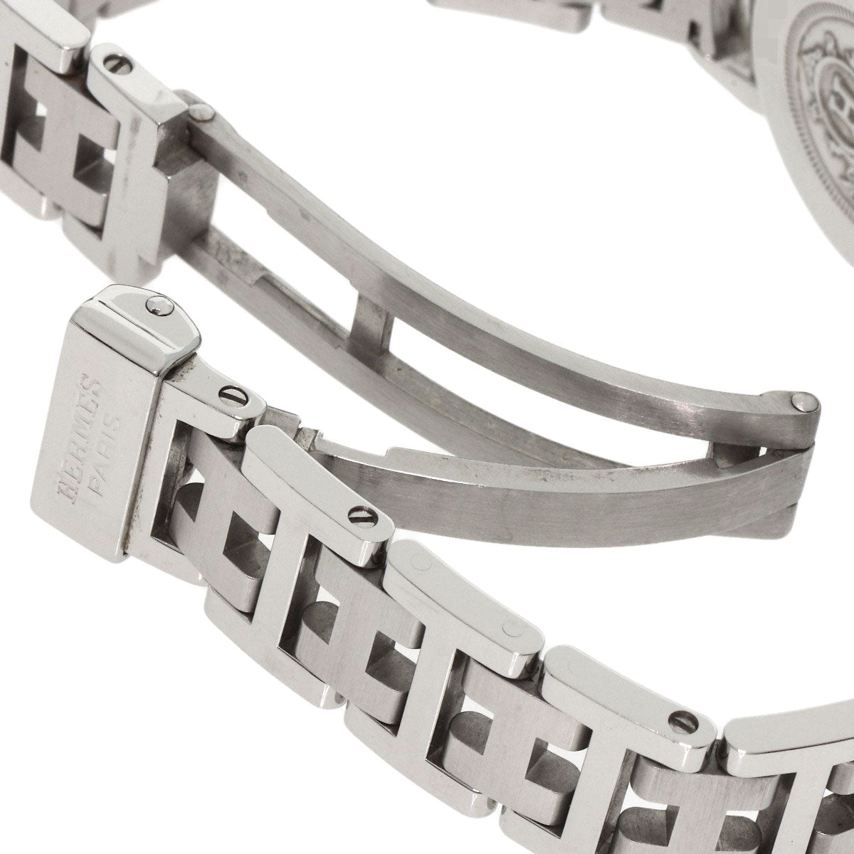 HERMES Watches Quartz PU2.210 Stainless Steel , Stainless Steel Silver Pullman white dial Women Used