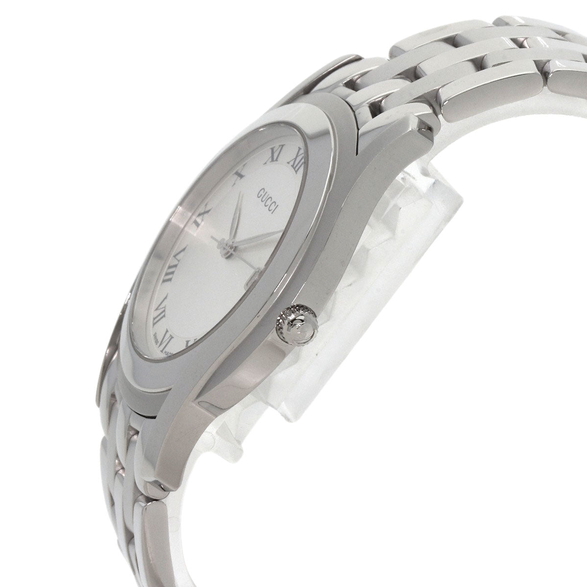 GUCCI Watches Quartz 5500M Stainless Steel , Stainless Steel Silver Round face Silver dial mens Used