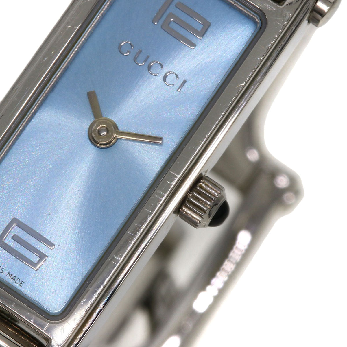 GUCCI Watches Quartz 1500L Stainless Steel , Stainless Steel Silver Square face blue dial Women Used