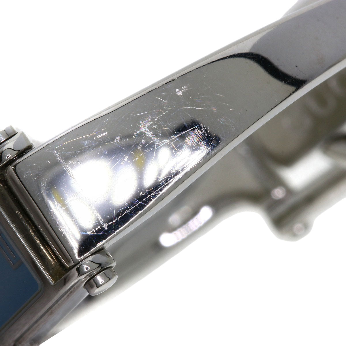 GUCCI Watches Quartz 1500L Stainless Steel , Stainless Steel Silver Square face blue dial Women Used