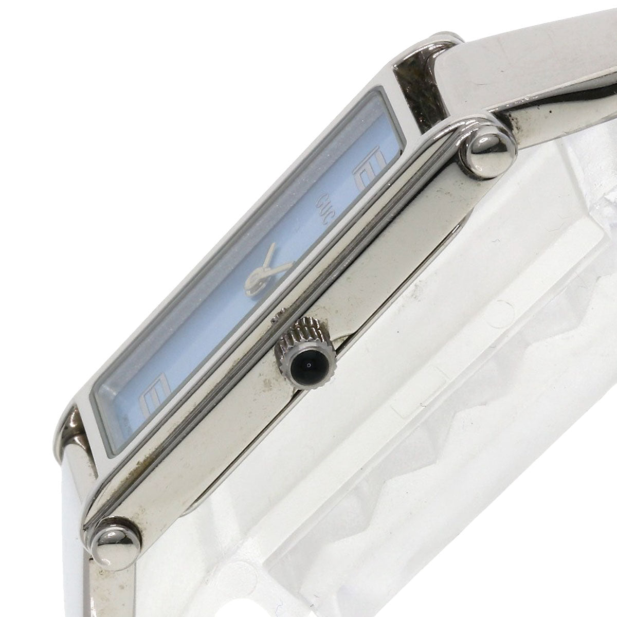 GUCCI Watches Quartz 1500L Stainless Steel , Stainless Steel Silver Square face blue dial Women Used