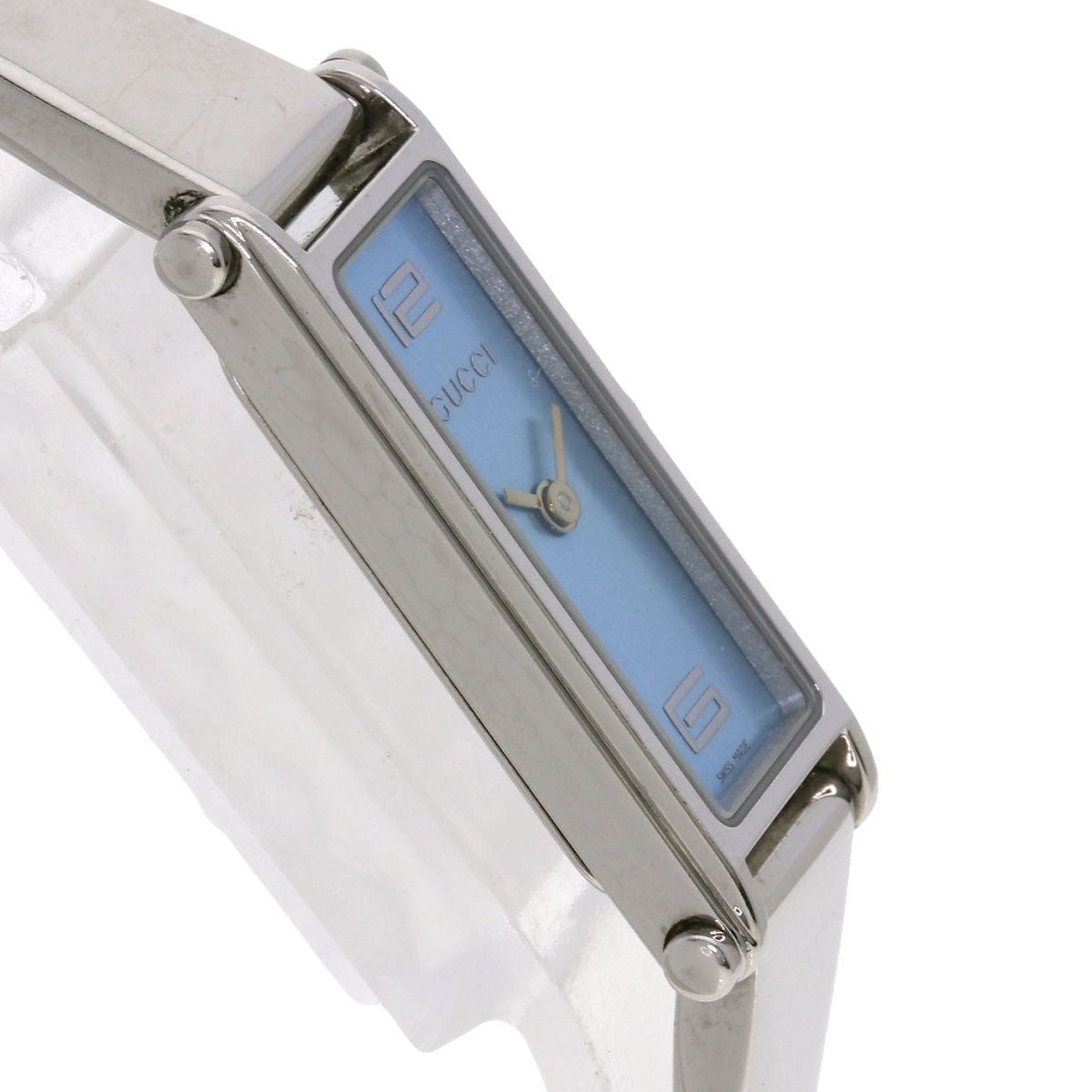 GUCCI Watches Quartz 1500L Stainless Steel , Stainless Steel Silver Square face blue dial Women Used