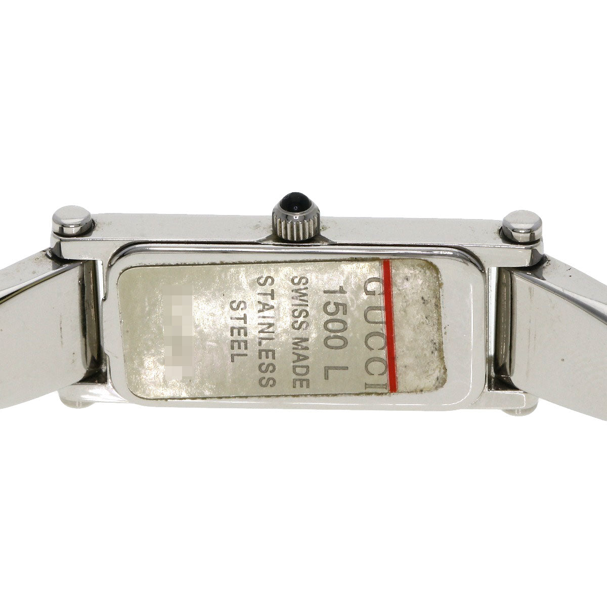 GUCCI Watches Quartz 1500L Stainless Steel , Stainless Steel Silver Square face blue dial Women Used