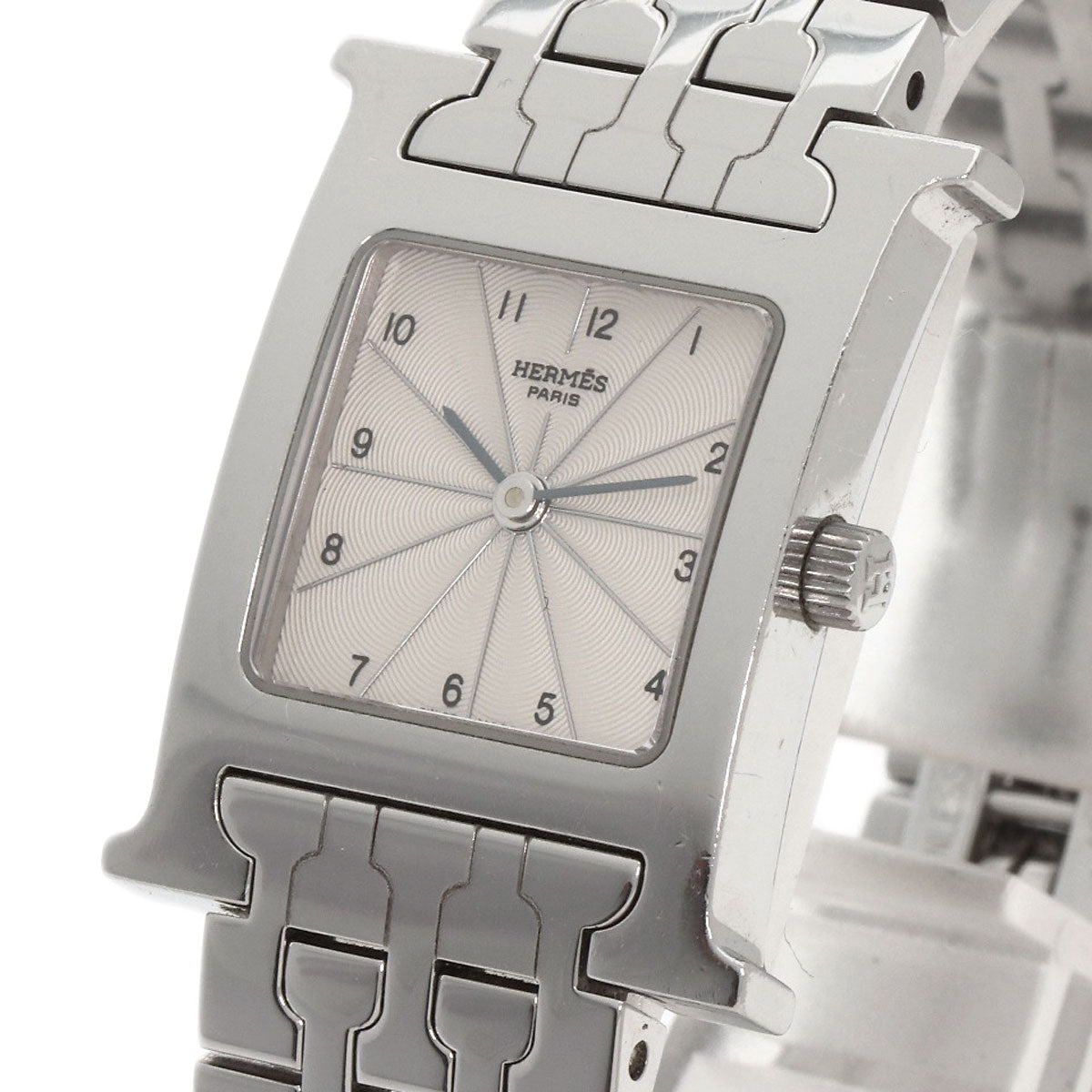 HERMES Watches Quartz HH1.210 Stainless Steel , Stainless Steel Silver H watch Silver dial Women Used