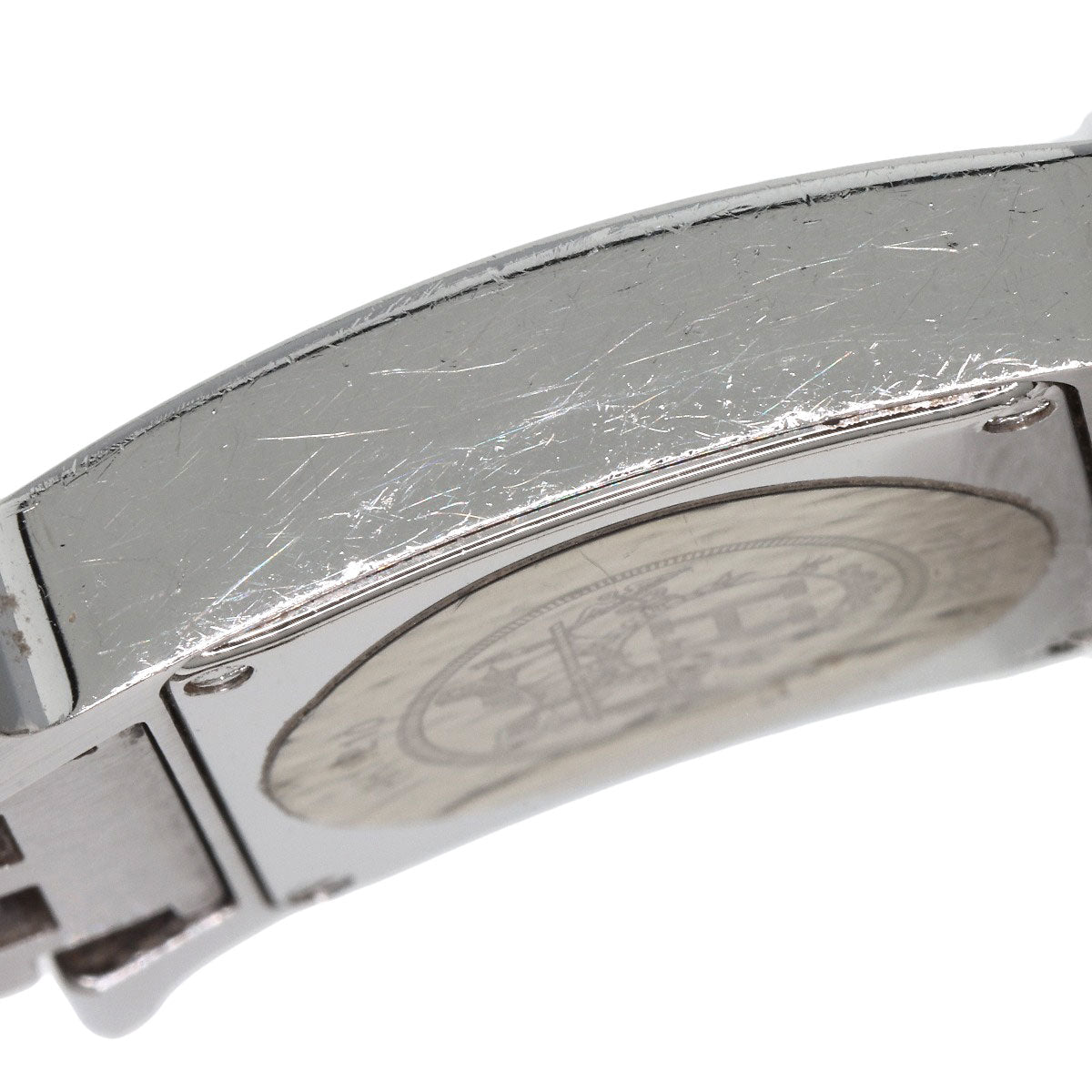 HERMES Watches Quartz HH1.210 Stainless Steel , Stainless Steel Silver H watch black dial Women Used