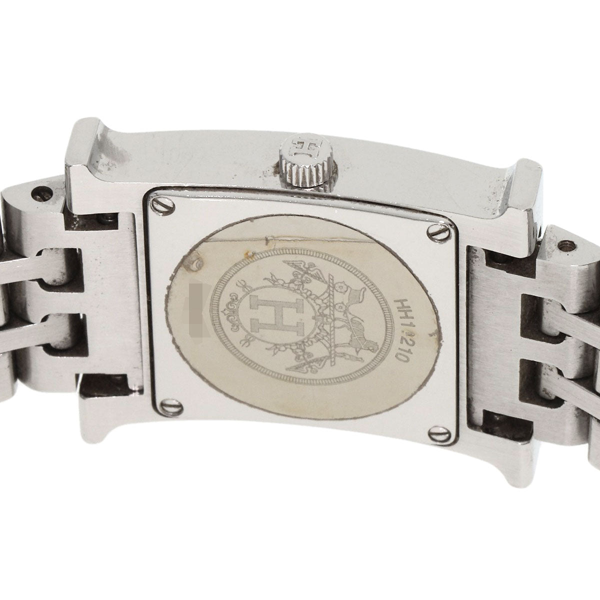 HERMES Watches Quartz HH1.210 Stainless Steel , Stainless Steel Silver H watch black dial Women Used