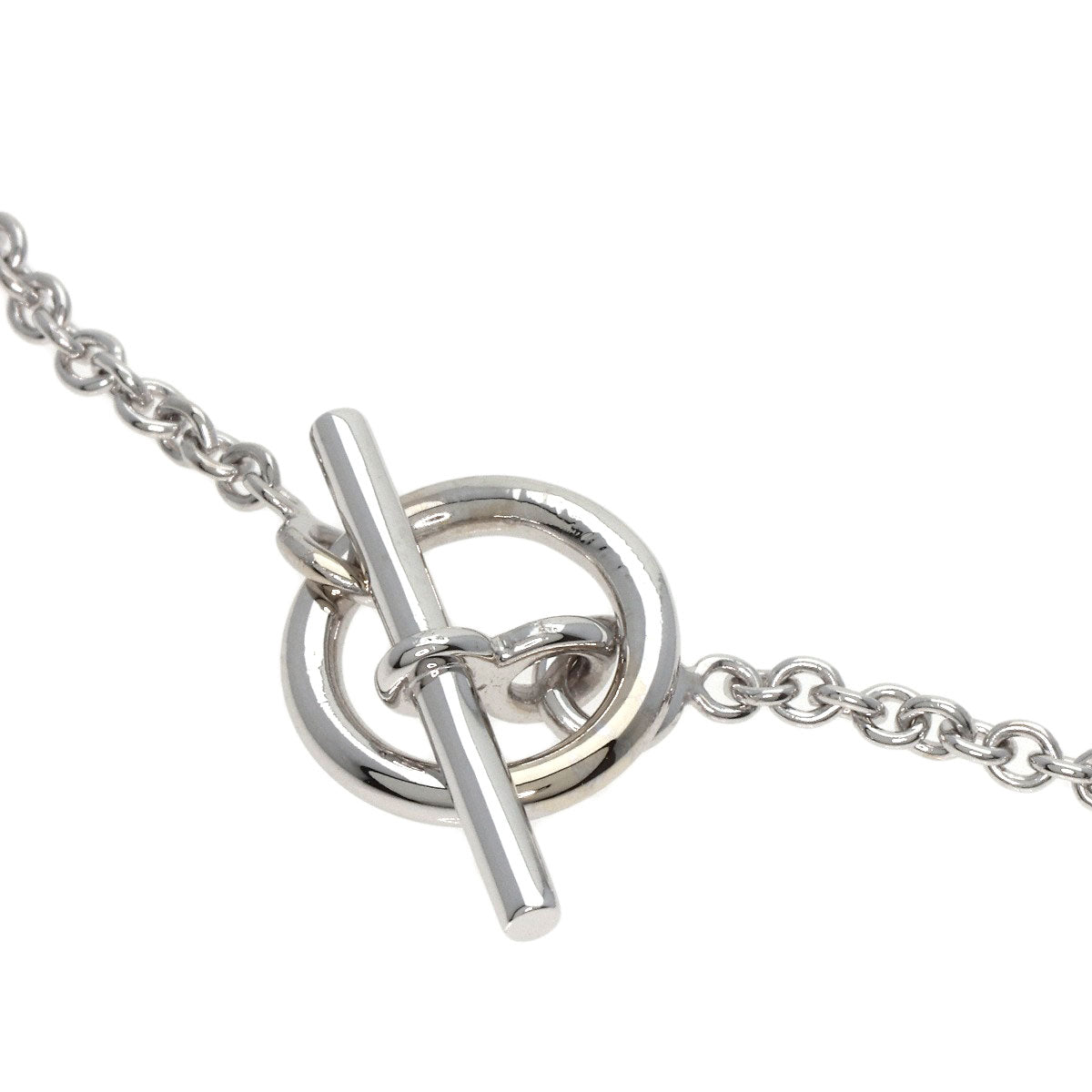 HERMES bracelet K18WG Silver Mini Chene Dunkle Women Used