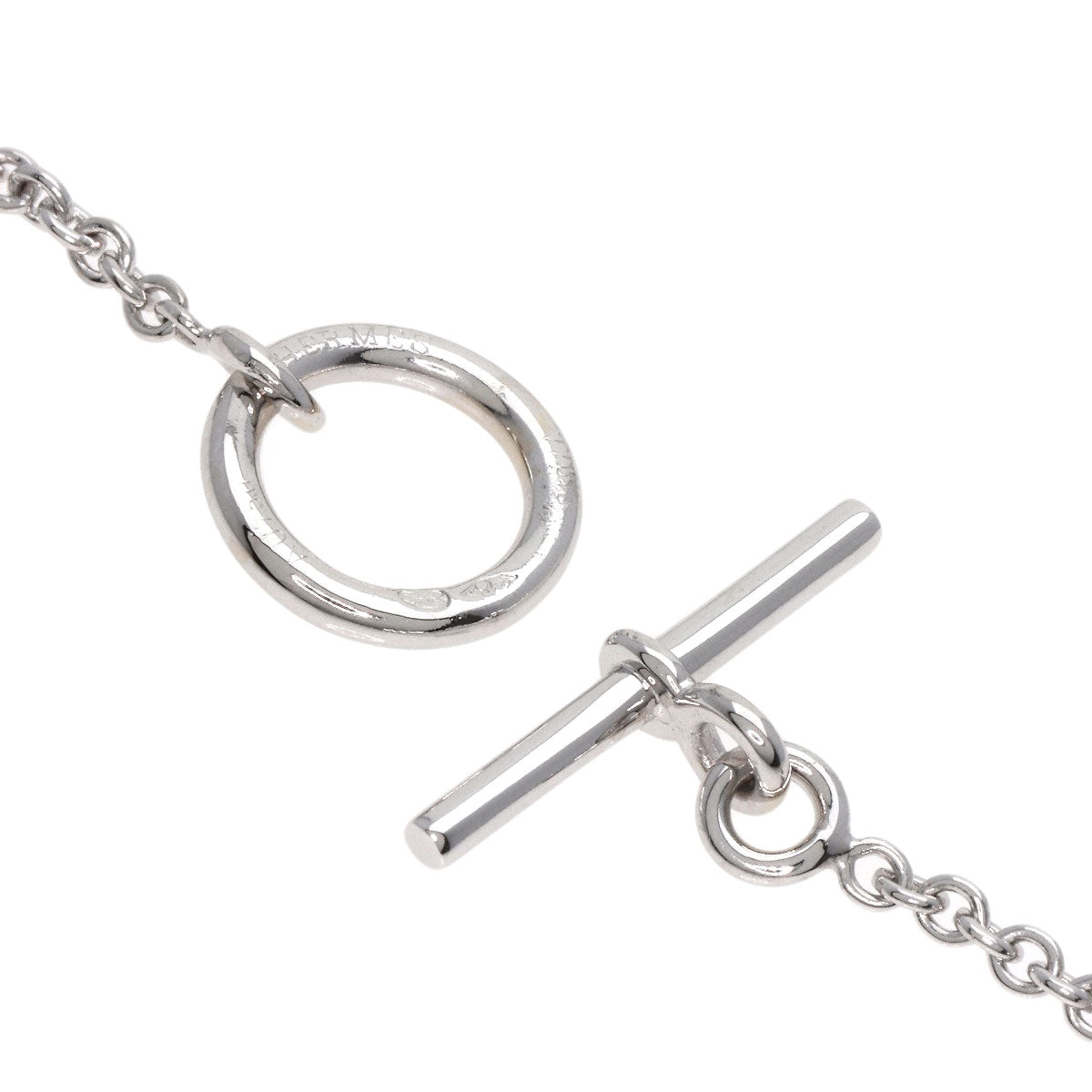 HERMES bracelet K18WG Silver Mini Chene Dunkle Women Used