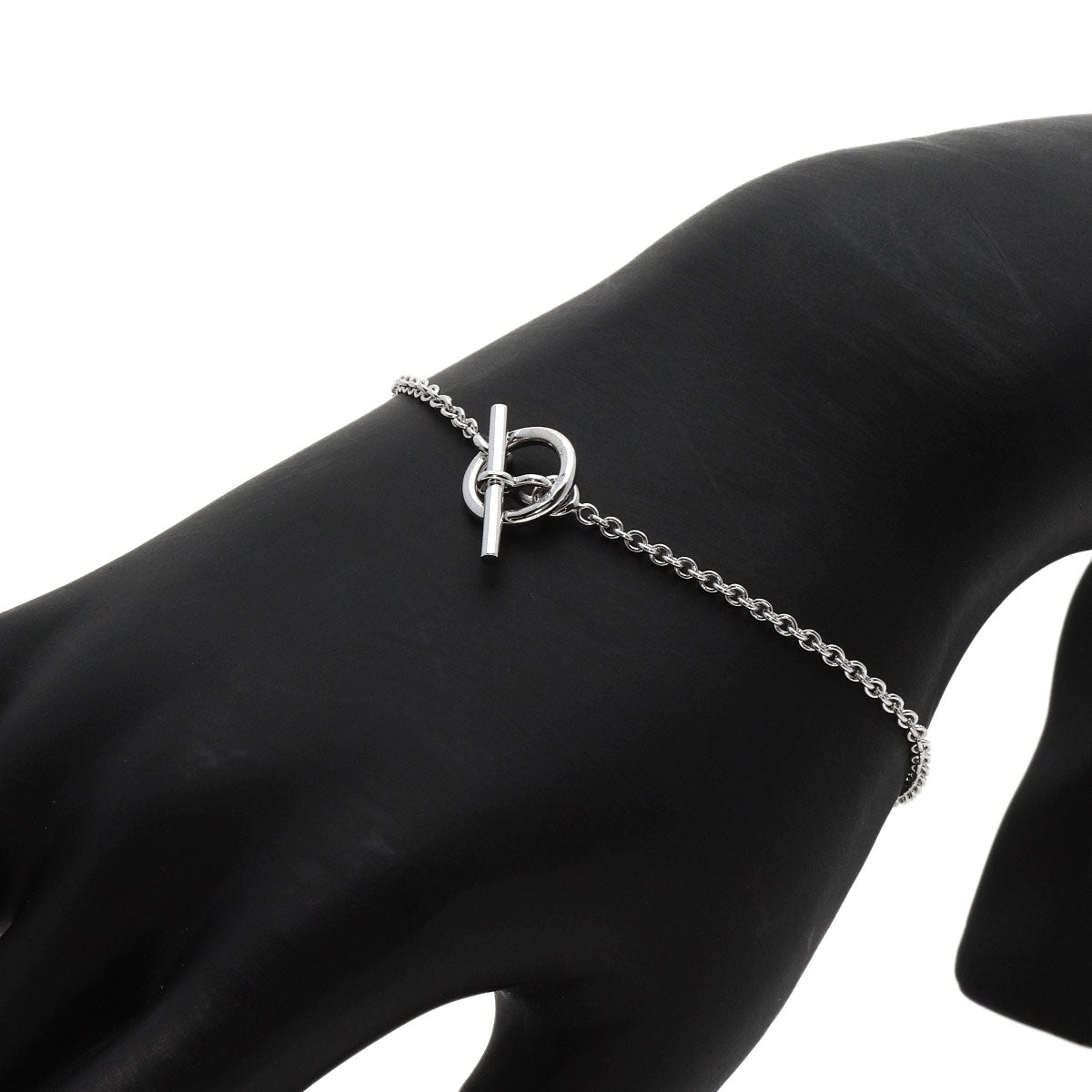 HERMES bracelet K18WG Silver Mini Chene Dunkle Women Used