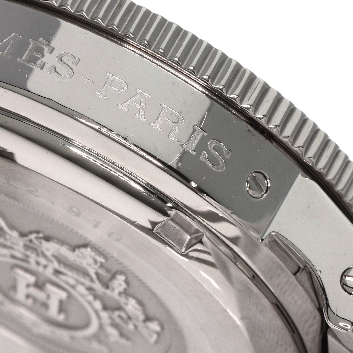 HERMES Watches Quartz CL2.910 Stainless Steel , Stainless Steel Silver Clipper Diver Chronograph black dial mens Used