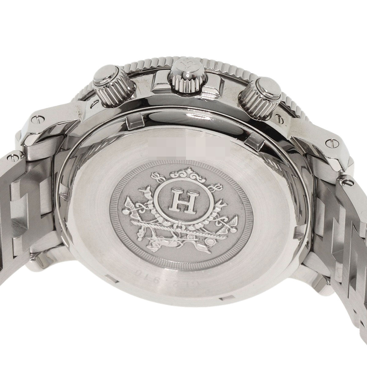HERMES Watches Quartz CL2.910 Stainless Steel , Stainless Steel Silver Clipper Diver Chronograph black dial mens Used