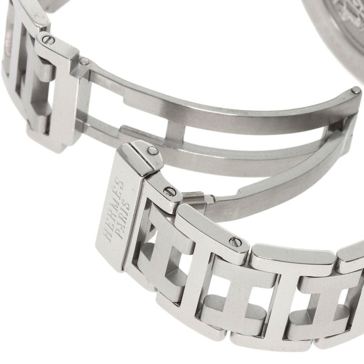 HERMES Watches Quartz CL2.910 Stainless Steel , Stainless Steel Silver Clipper Diver Chronograph black dial mens Used
