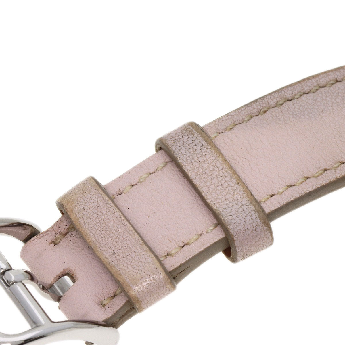 HERMES Watches Quartz HH1.210 Stainless Steel, Leather Silver H watch white dial Women Used