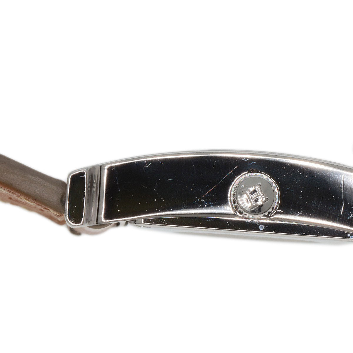 HERMES Watches Quartz HH1.210 Stainless Steel, Leather Silver H watch white dial Women Used