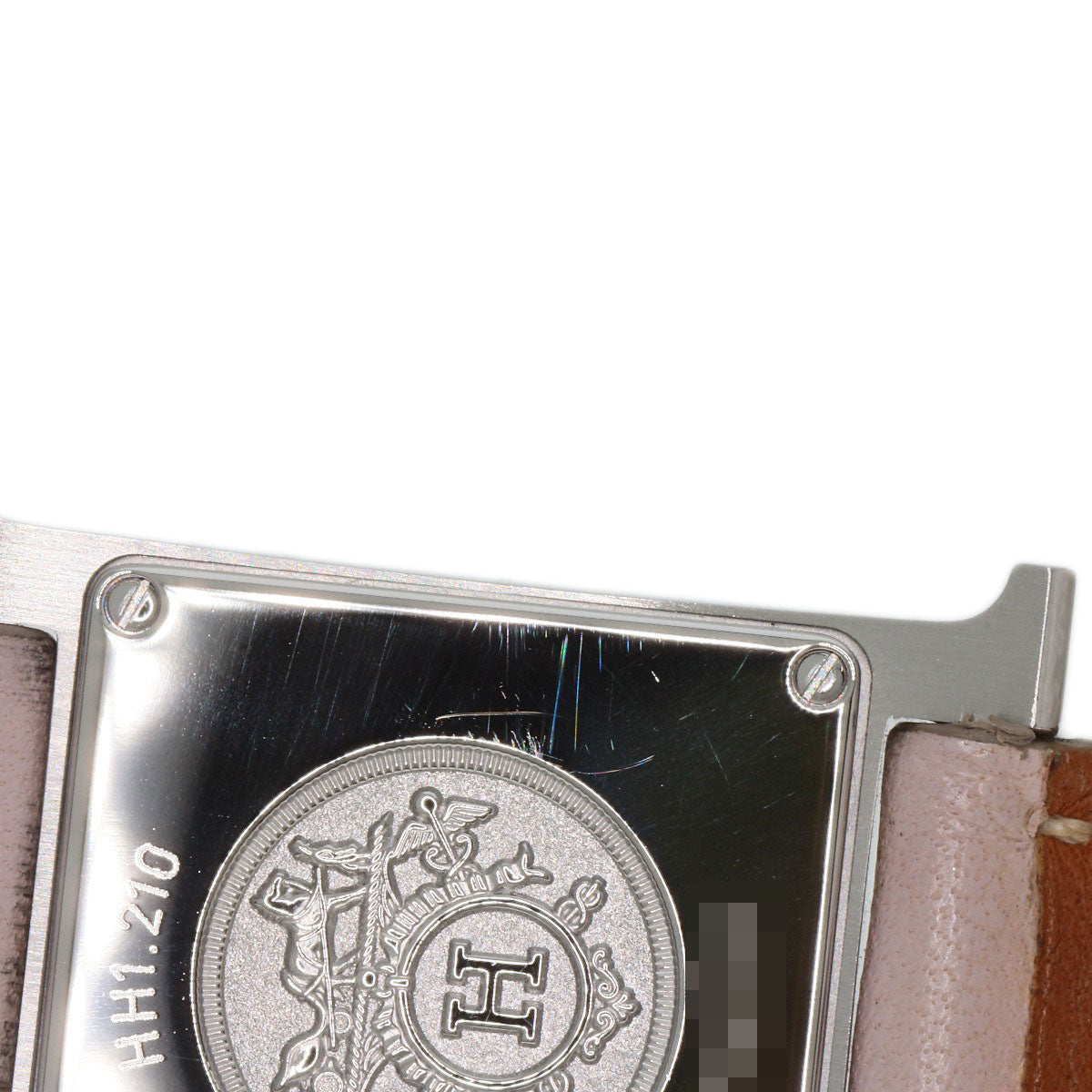 HERMES Watches Quartz HH1.210 Stainless Steel, Leather Silver H watch white dial Women Used