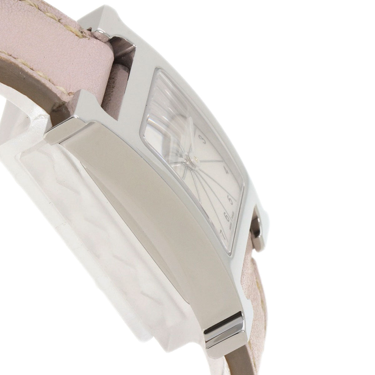 HERMES Watches Quartz HH1.210 Stainless Steel, Leather Silver H watch white dial Women Used