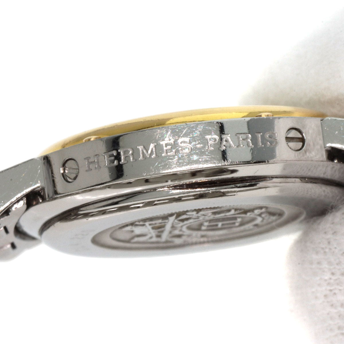 HERMES Watches Quartz CL4.220 Stainless Steel , SSxGP gold Clipper Ivory dial Women Used