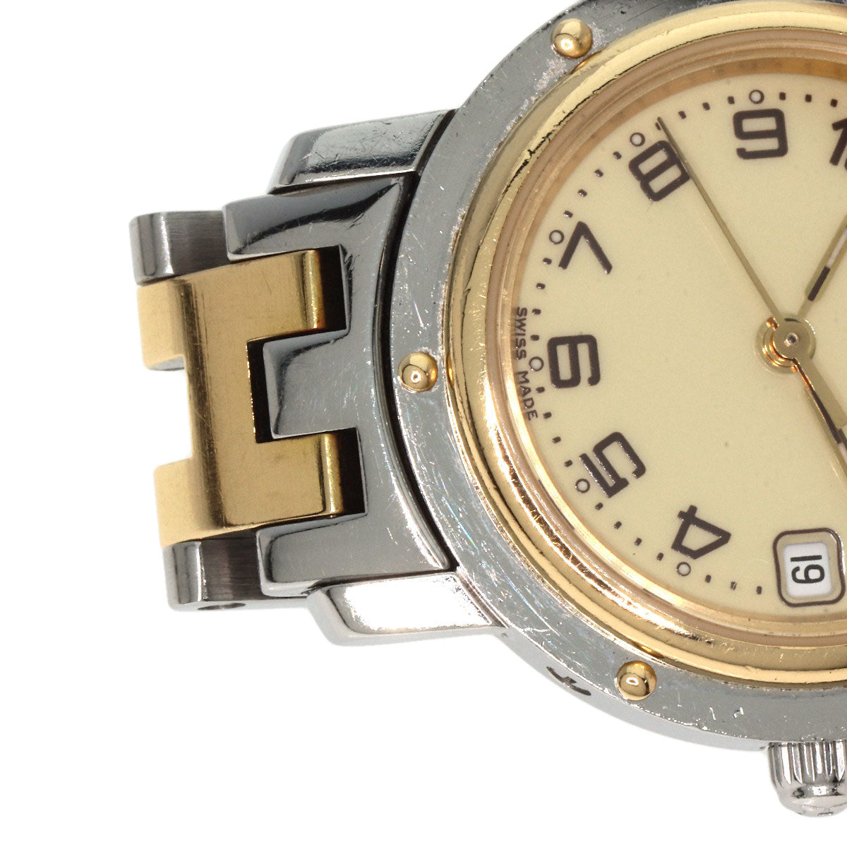 HERMES Watches Quartz CL4.220 Stainless Steel , SSxGP gold Clipper Ivory dial Women Used