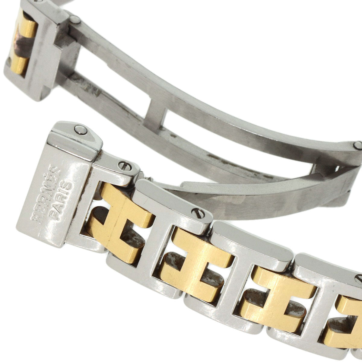 HERMES Watches Quartz CL4.220 Stainless Steel , SSxGP gold Clipper Ivory dial Women Used