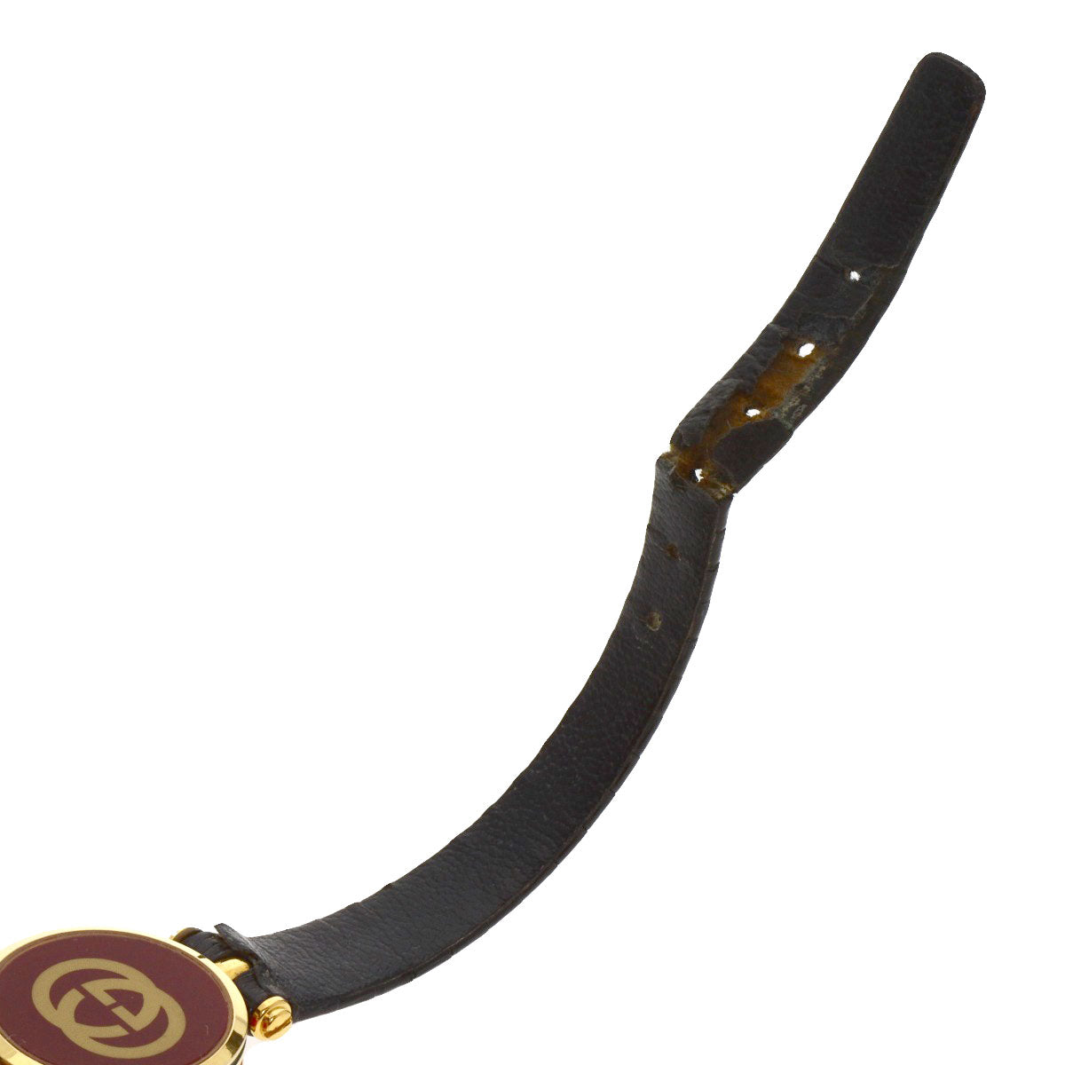 GUCCI Watches Quartz Gold Plated, Leather gold Sherry line gold dial Women Used