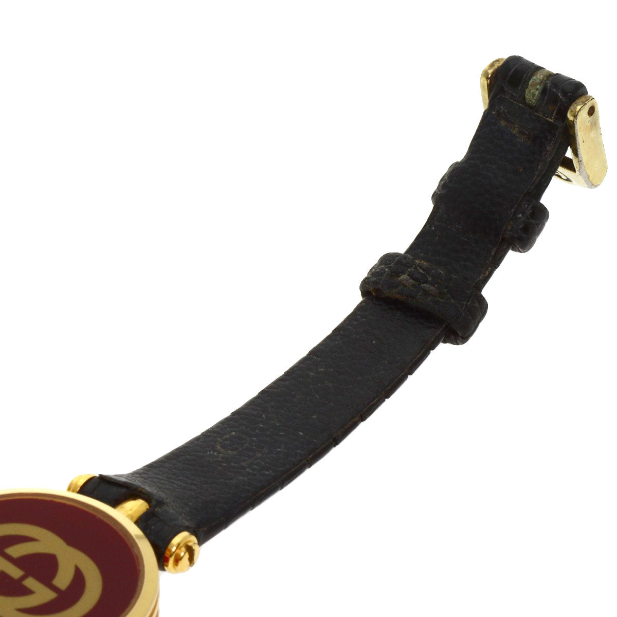GUCCI Watches Quartz Gold Plated, Leather gold Sherry line gold dial Women Used