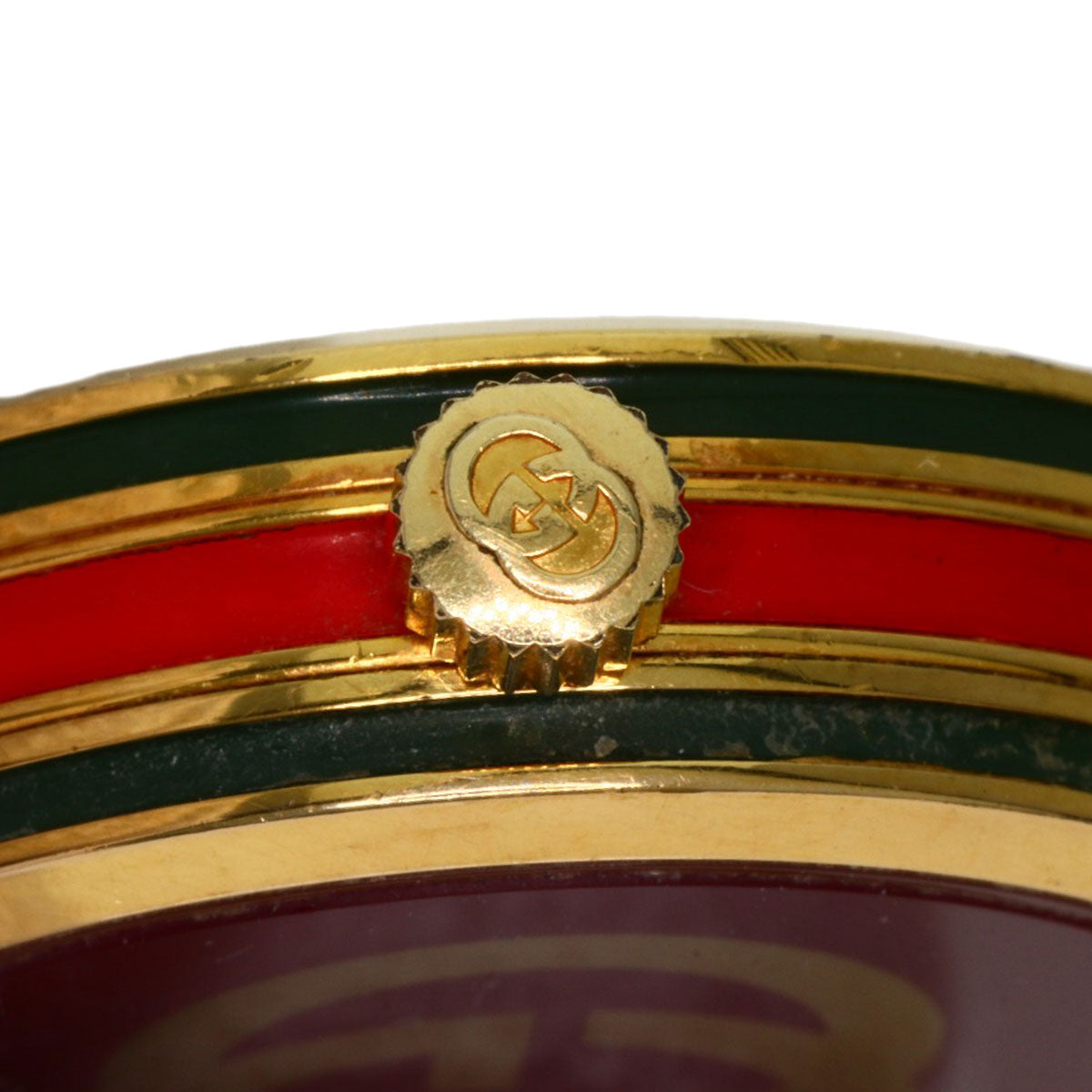 GUCCI Watches Quartz Gold Plated, Leather gold Sherry line gold dial Women Used