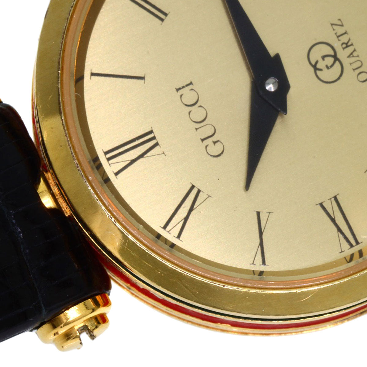 GUCCI Watches Quartz Gold Plated, Leather gold Sherry line gold dial Women Used