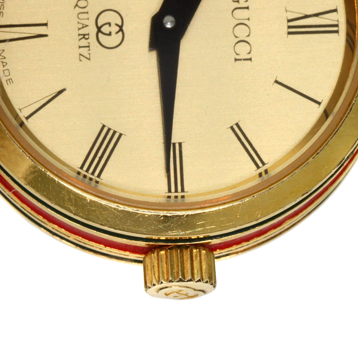 GUCCI Watches Quartz Gold Plated, Leather gold Sherry line gold dial Women Used