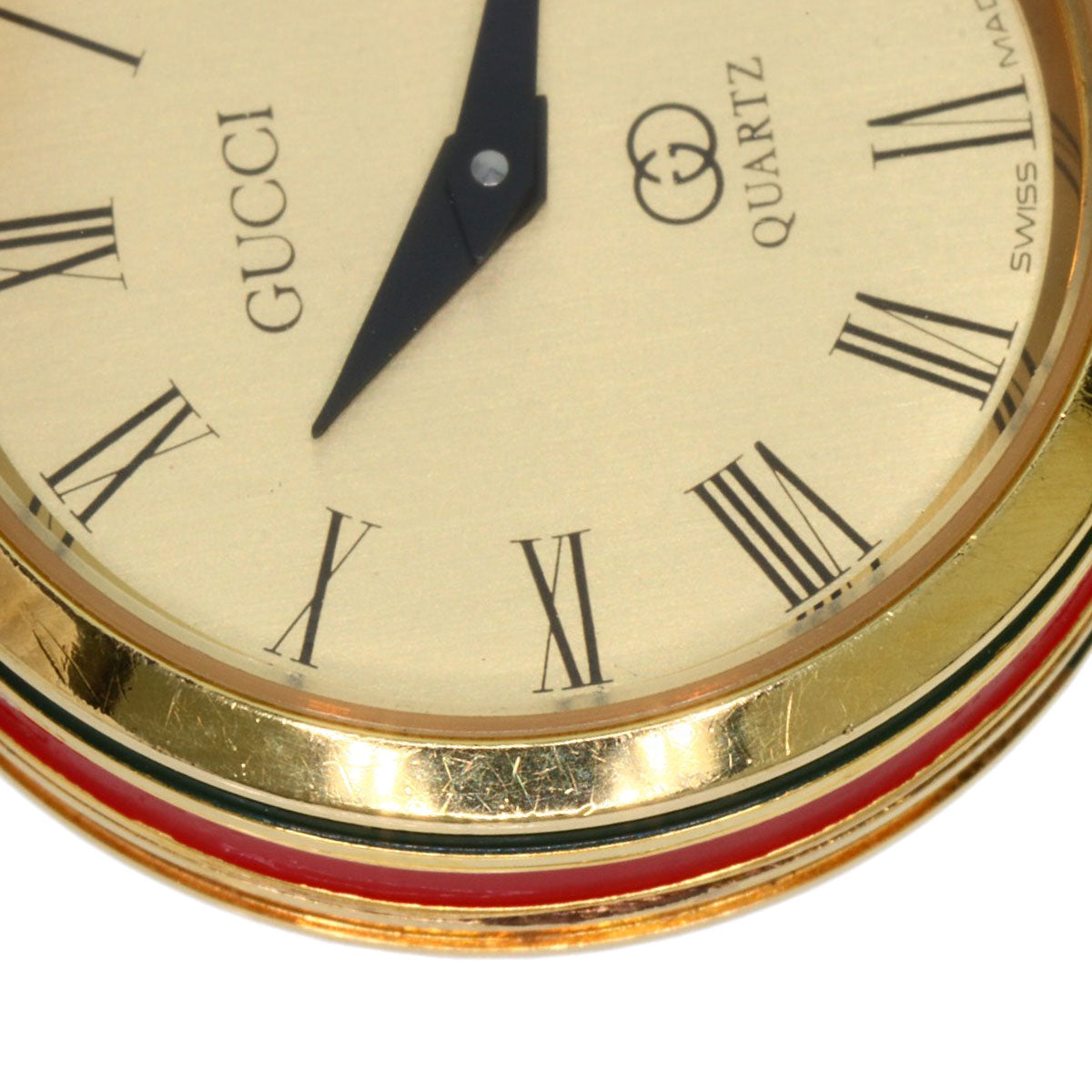 GUCCI Watches Quartz Gold Plated, Leather gold Sherry line gold dial Women Used