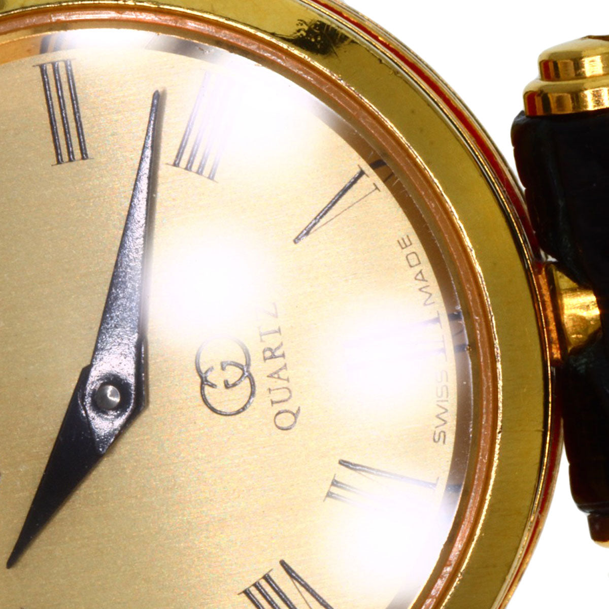 GUCCI Watches Quartz Gold Plated, Leather gold Sherry line gold dial Women Used