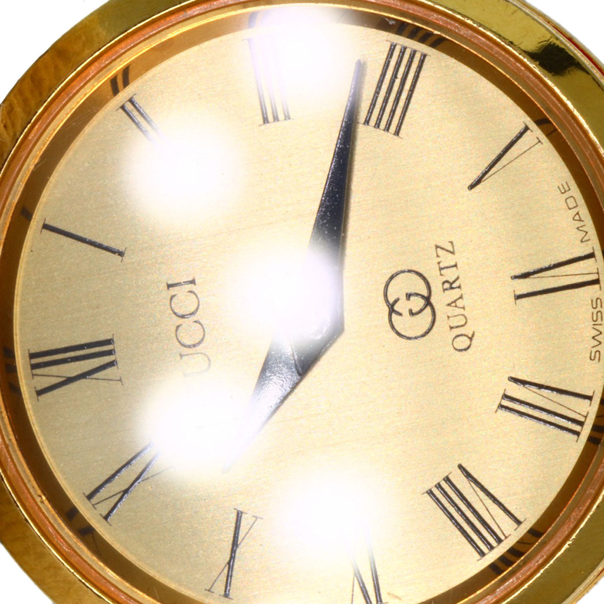 GUCCI Watches Quartz Gold Plated, Leather gold Sherry line gold dial Women Used