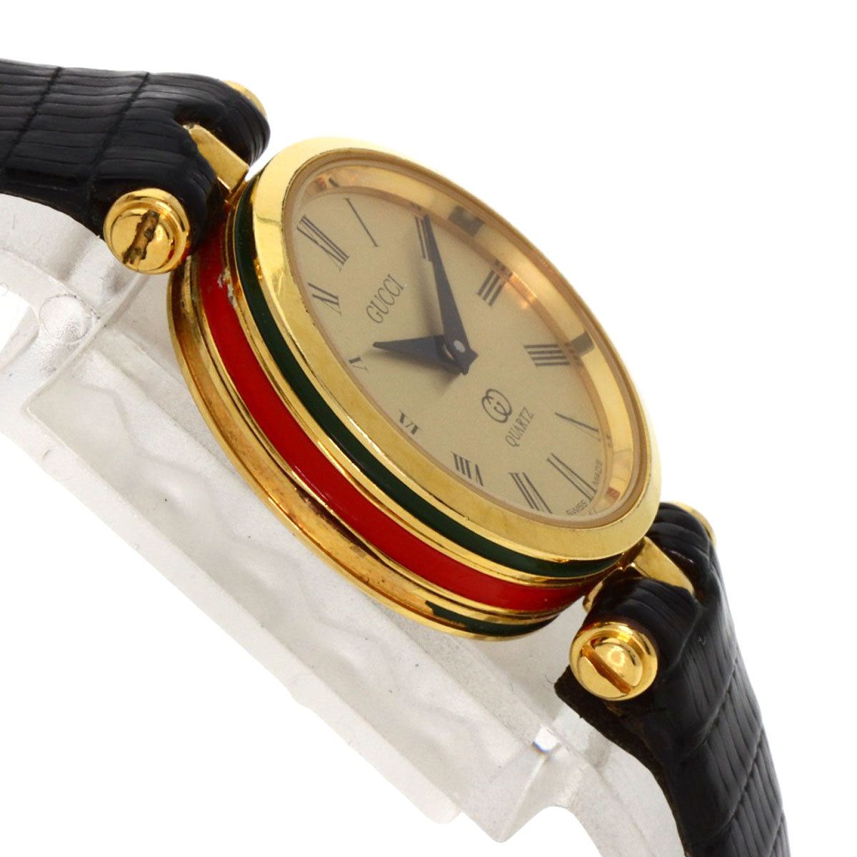 GUCCI Watches Quartz Gold Plated, Leather gold Sherry line gold dial Women Used
