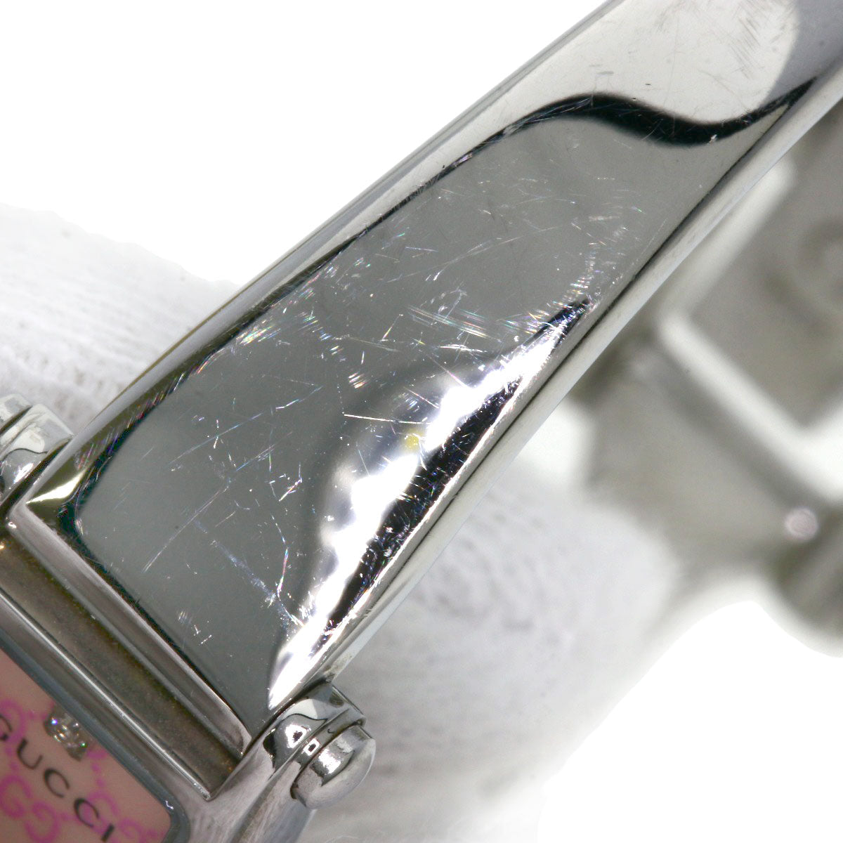 GUCCI Watches Quartz 1500L Stainless Steel Silver Square face Pink shell dial
