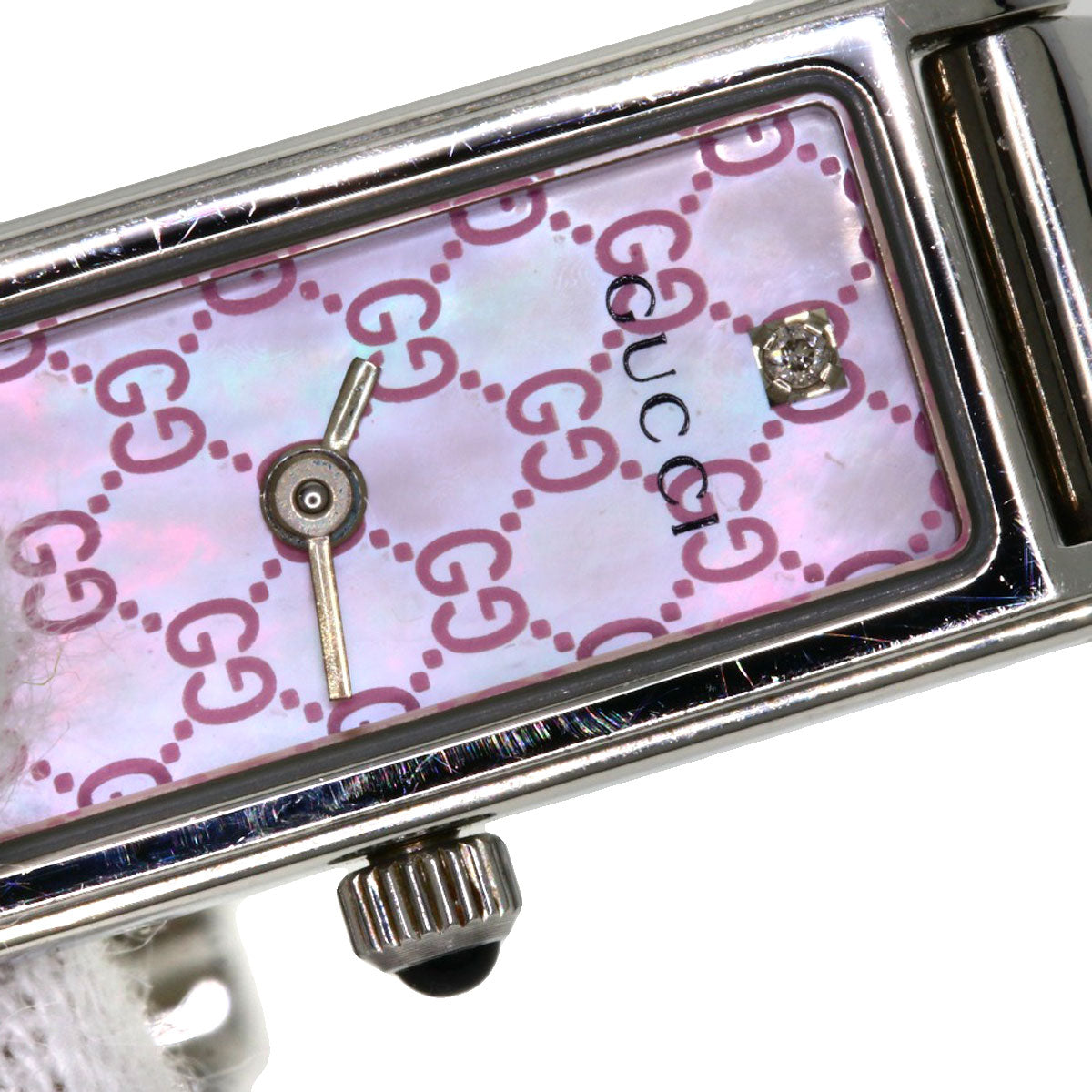 GUCCI Watches Quartz 1500L Stainless Steel Silver Square face Pink shell dial
