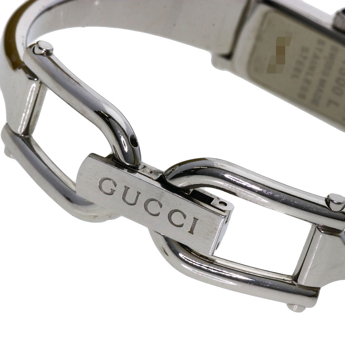GUCCI Watches Quartz 1500L Stainless Steel Silver Square face Pink shell dial