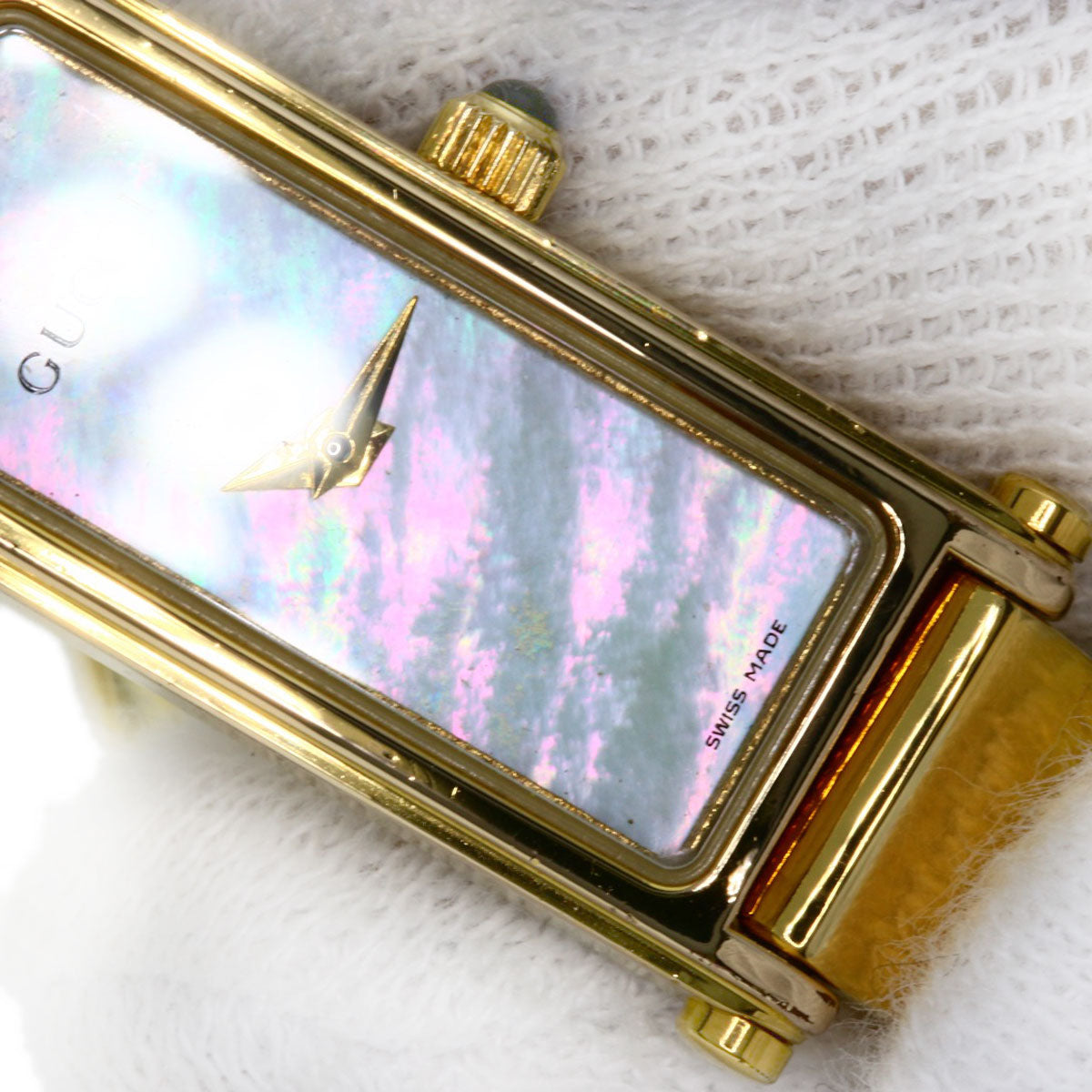 GUCCI Watches Quartz Gold Plated , Gold Plated gold 1500L White shell dial Women Used