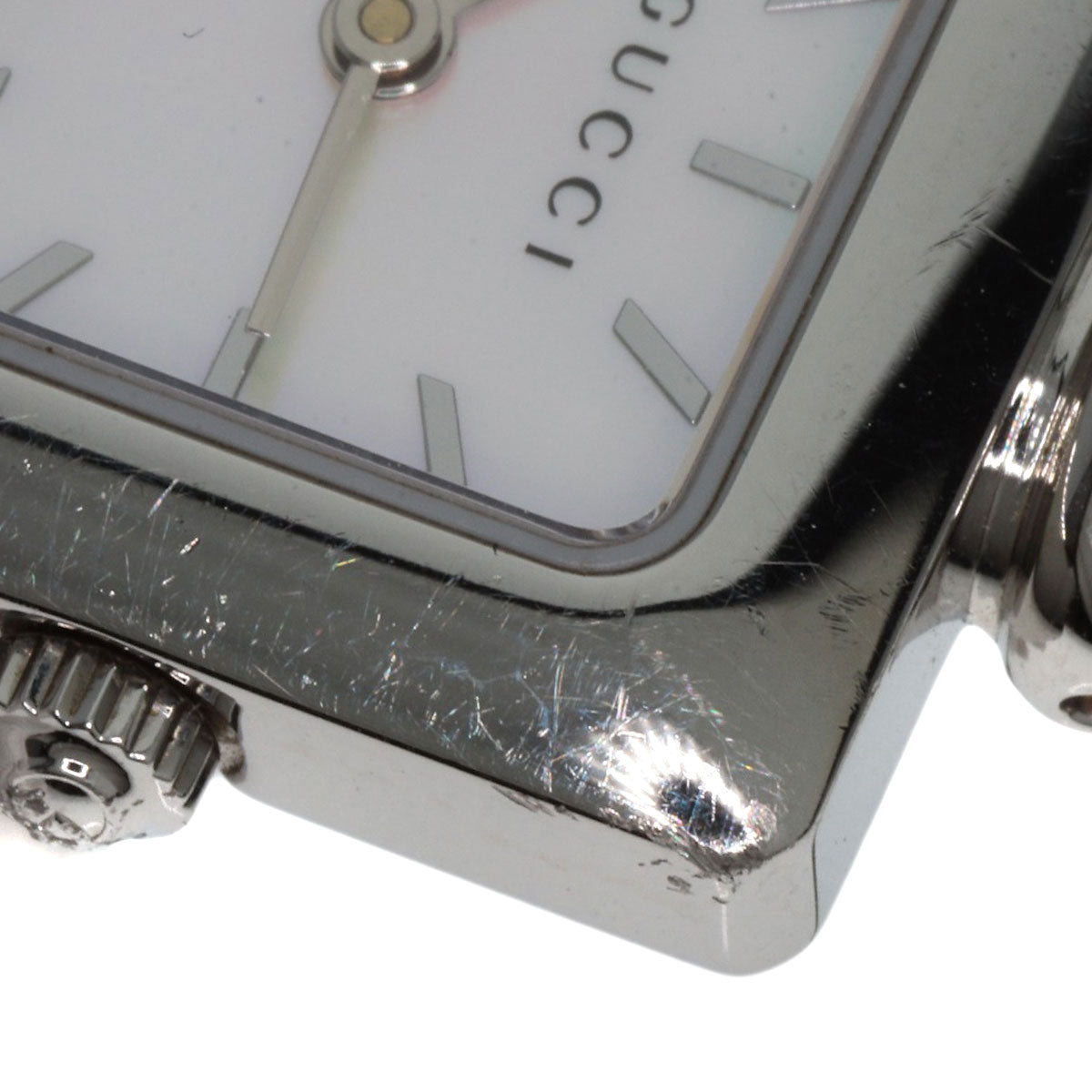 GUCCI Watches Quartz 1900L Stainless Steel Silver Square face White shell dial