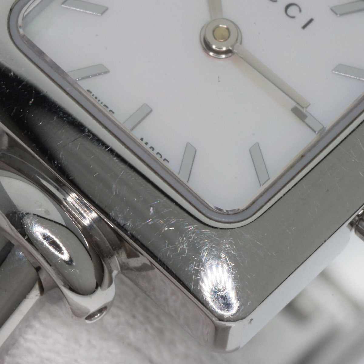 GUCCI Watches Quartz 1900L Stainless Steel Silver Square face White shell dial