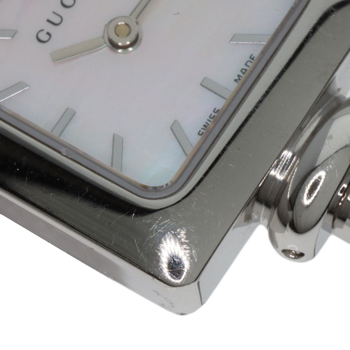 GUCCI Watches Quartz 1900L Stainless Steel Silver Square face White shell dial