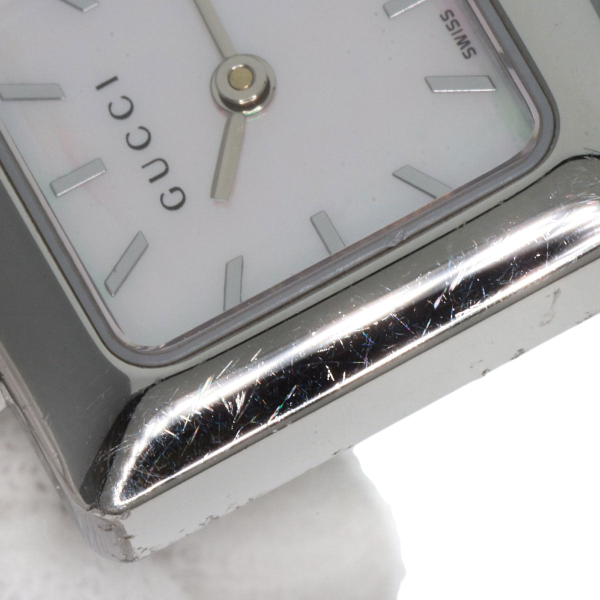 GUCCI Watches Quartz 1900L Stainless Steel Silver Square face White shell dial