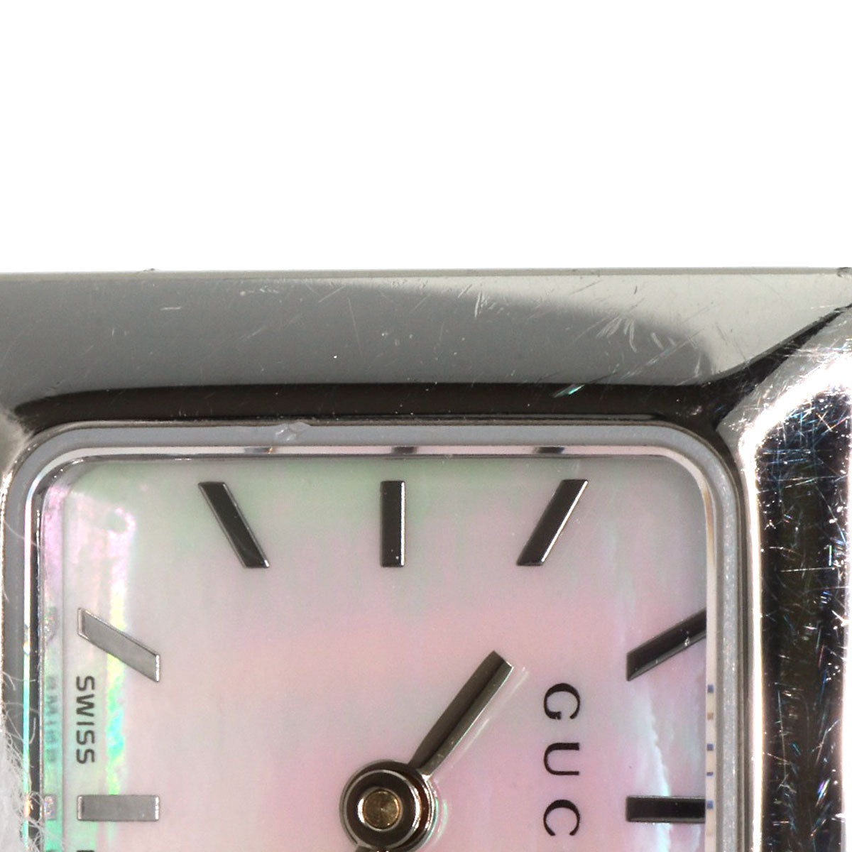 GUCCI Watches Quartz 1900L Stainless Steel Silver Square face White shell dial