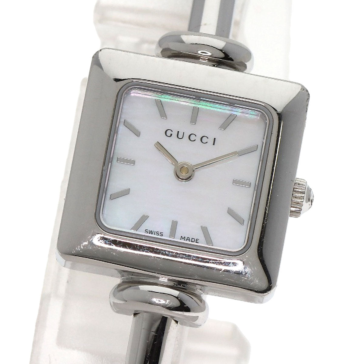 GUCCI Watches Quartz 1900L Stainless Steel Silver Square face White shell dial