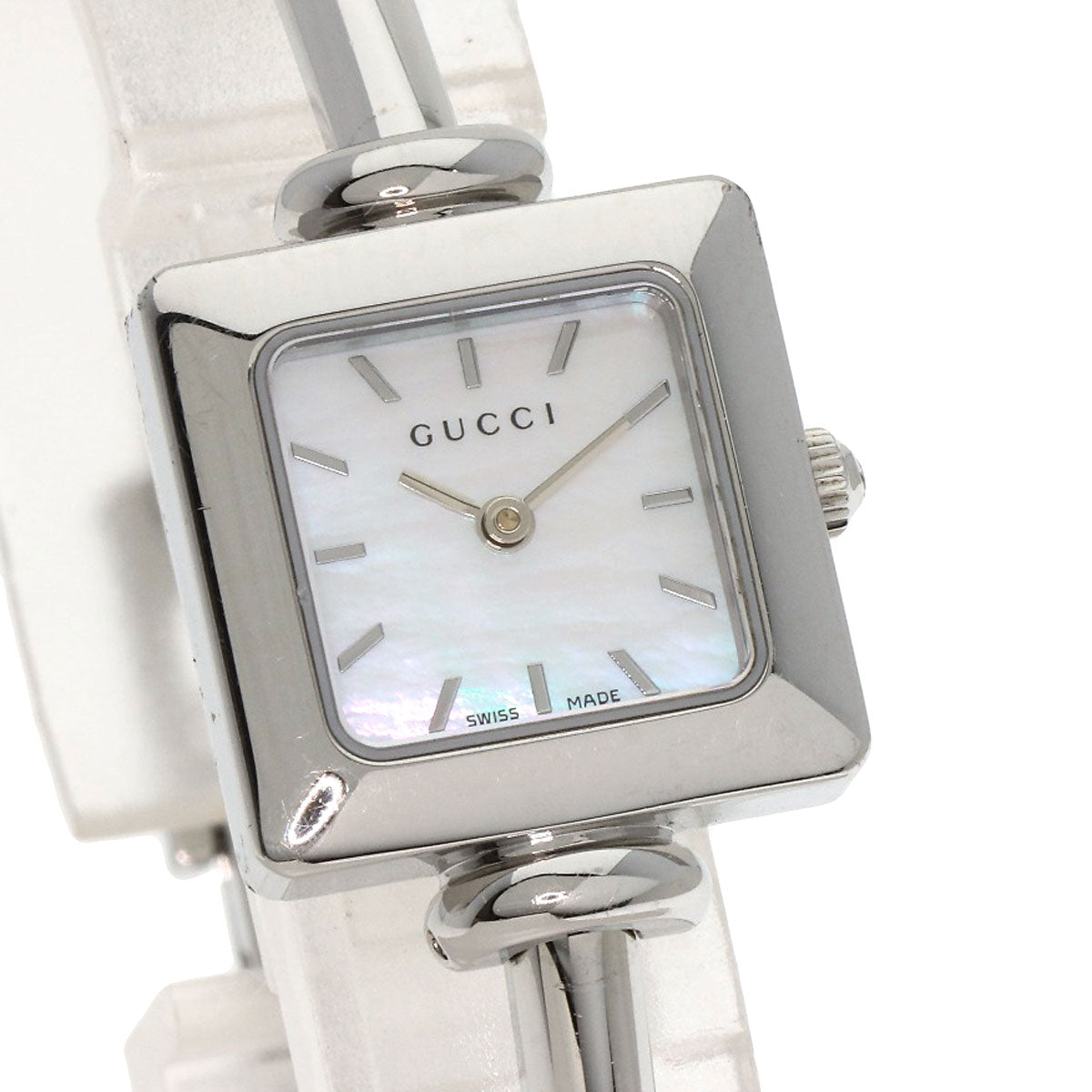 GUCCI Watches Quartz 1900L Stainless Steel Silver Square face White shell dial